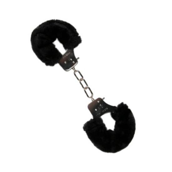 Attēls Rokudzelži ar pūkainu apdari Furry handcuffs (0939) melni
