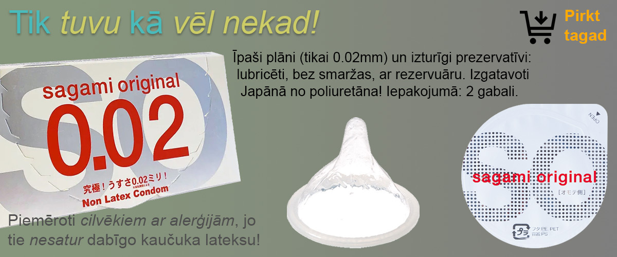 Īpaši plāni (0,02 mm) prezervatīvi BEZ LATEKSA no Japānas! 